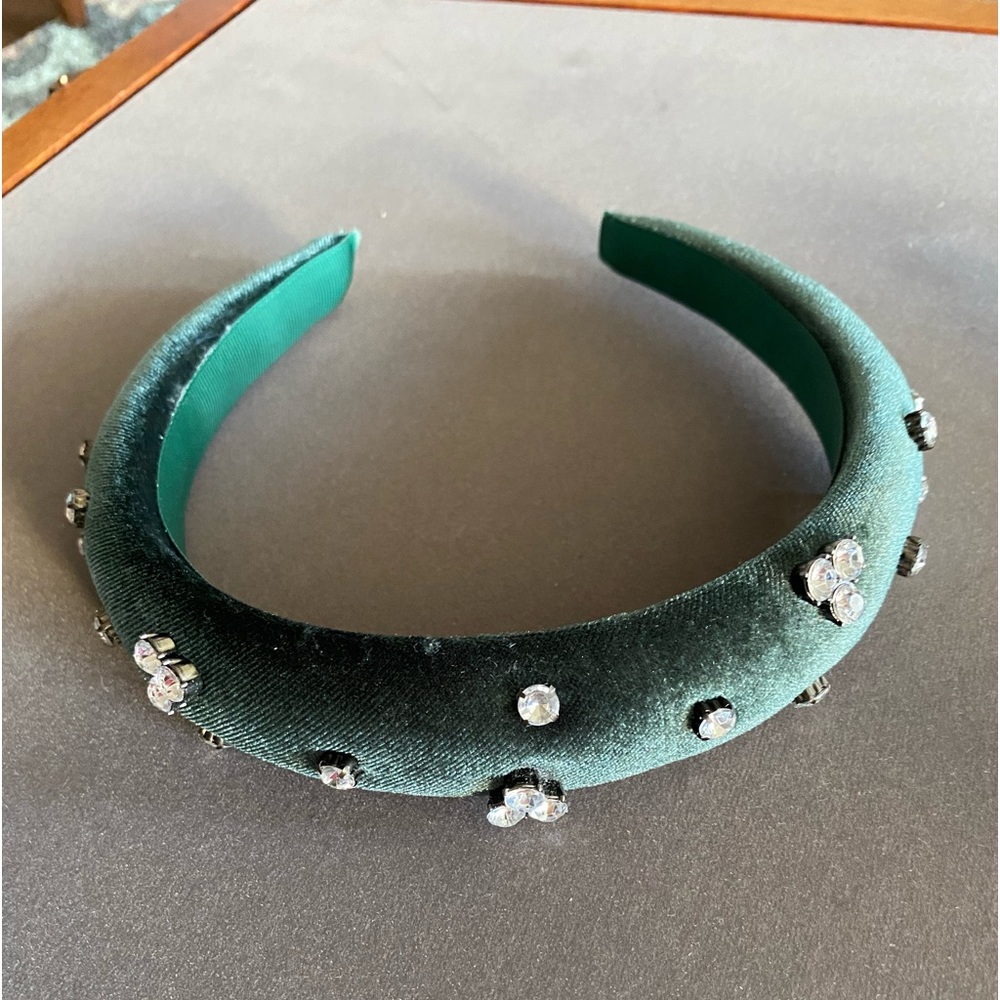 Teal /bling velour headband